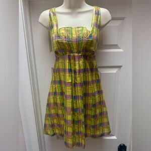 NWT La Rock Metallic Silk Dress